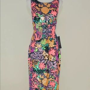 J Crew Collection tropical sequin dress